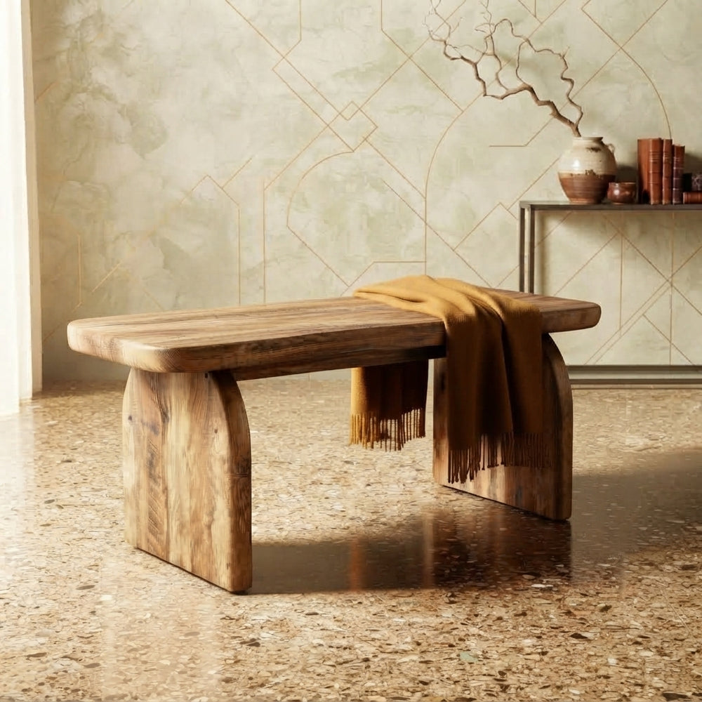 Table basse Haldor vue de trois quarts dans un salon lumineux