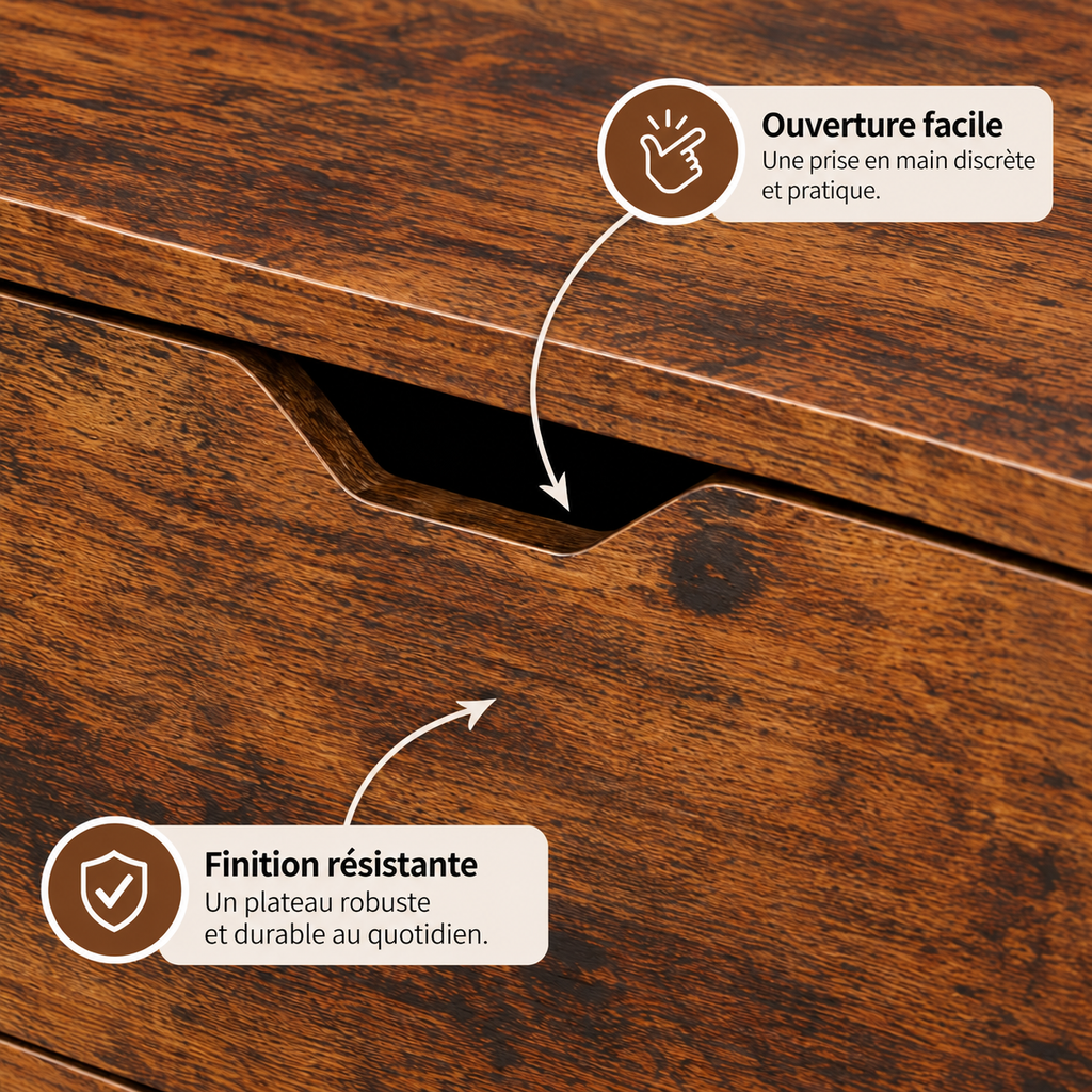 Table basse relevable Elden fermée