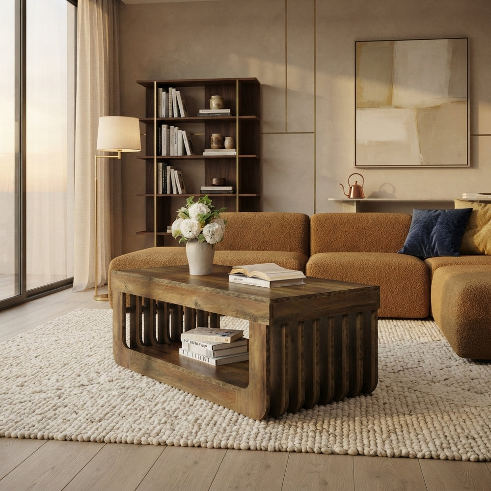 Table basse Varden style rustique vue SALON