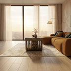 Table basse Varden style rustique vue soleil