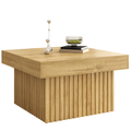 Table basse carrée Viken 79 cm effet bois naturel sur fond blanc